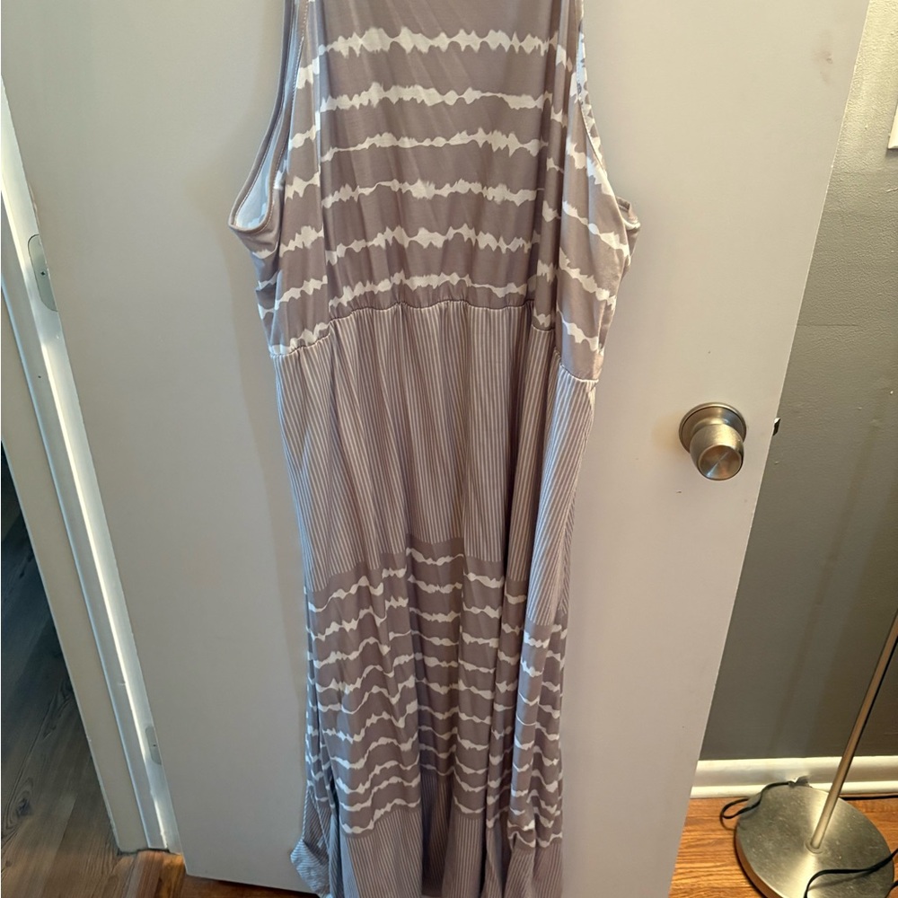 SHEIN Gray Striped Maxi Dress